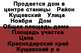 Продается дом в центре станицы › Район ­ Кущевский › Улица ­ 7 Ноября › Дом ­ 121 › Общая площадь дома ­ 40 › Площадь участка ­ 44 › Цена ­ 1 000 000 - Краснодарский край, Кущевский р-н, Шкуринская ст-ца Недвижимость » Дома, коттеджи, дачи продажа   . Краснодарский край